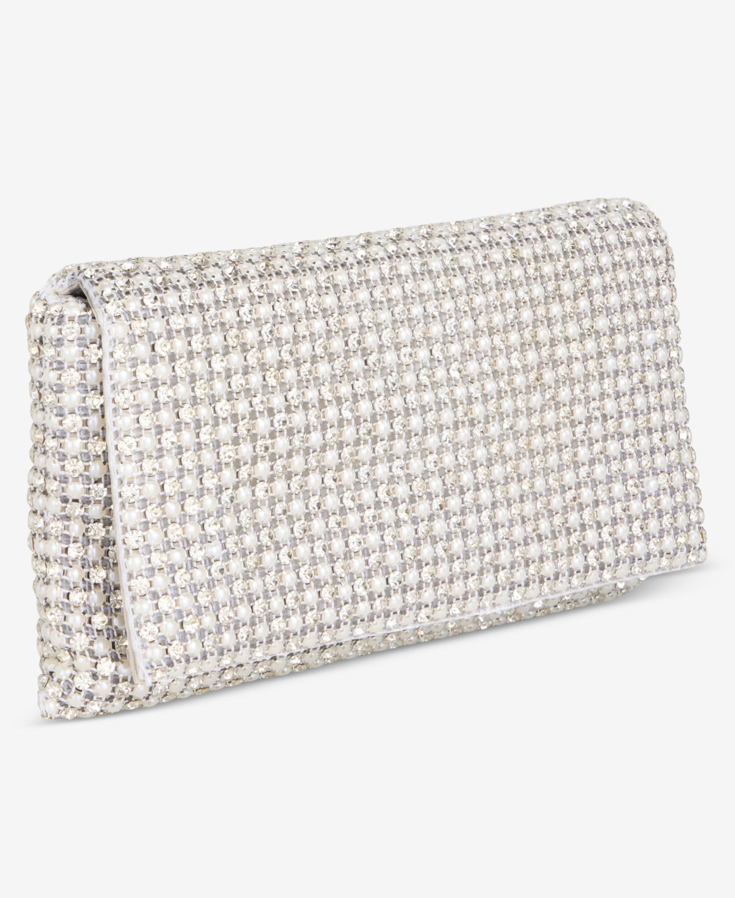 Prudence Imitation Pearl Diamond Clutch