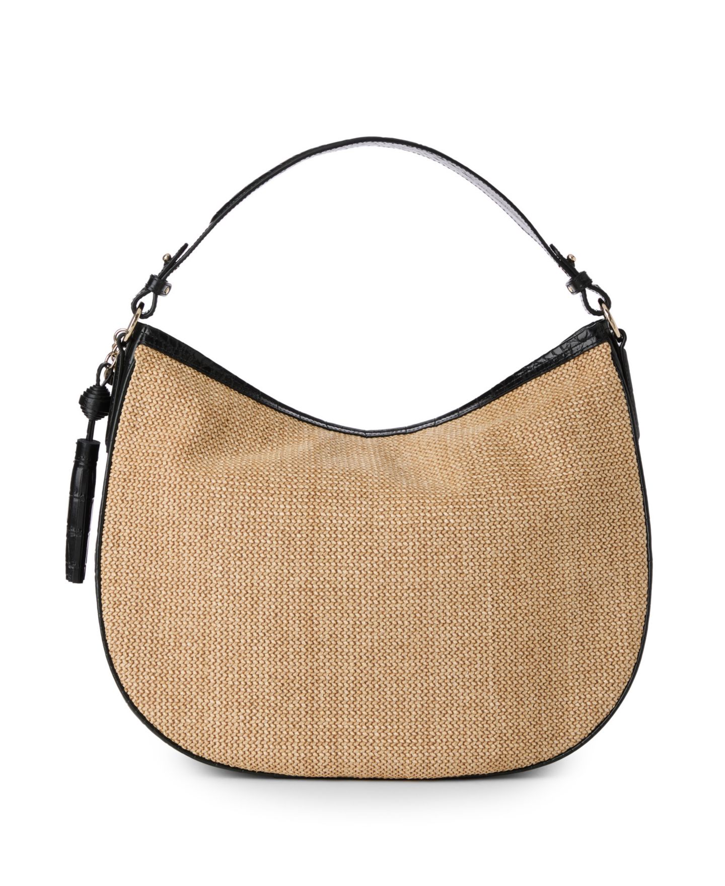 Женская сумка Brahmin Kathleen Folsom Medium Raffia Hobo Shoulder, цвет: Чёрный — фото 2