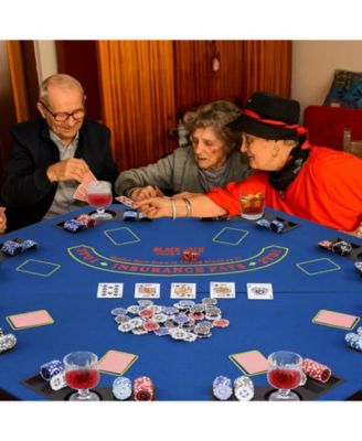 Foldable 8 Player Poker Table Top with Cup Holders and Chip Trays