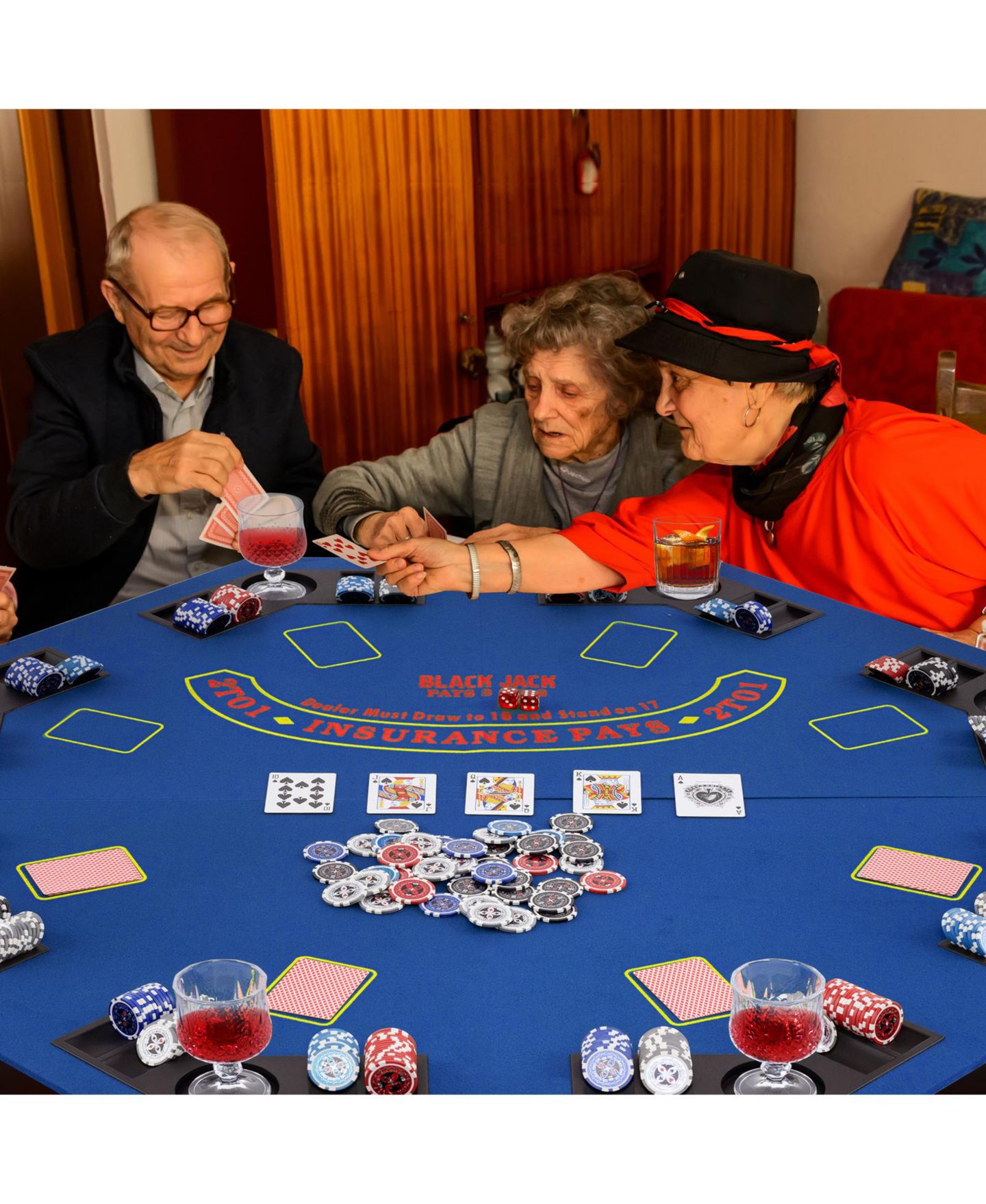 Детские игрушки HONGGE 8-Player Foldable Poker Table Top, Ages 14+, цвет: Синий — фото 10