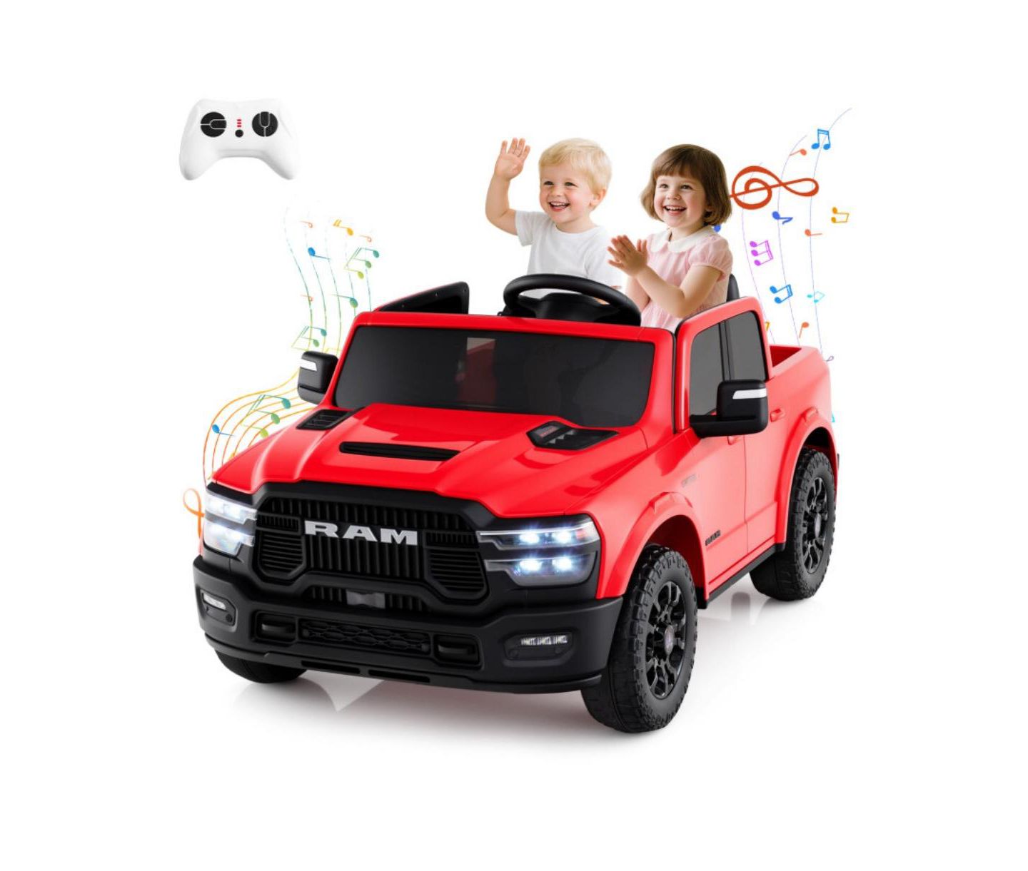 Детская игрушка HONGGE Two-Seater Ride-On Truck with Remote Control & Dual Motors, 2-Seater, Ages 3+, цвет: Красный — фото 5