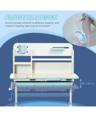 Kids Adjustable Study Desk with Tilt Top Storage Design for Ages Three to Twelve