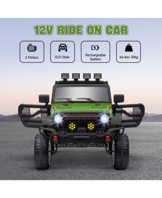 Kids 12V Electric Ride On Car with Parent Remote Control and Shock Absorbing Wheels for Ages 3 to 6