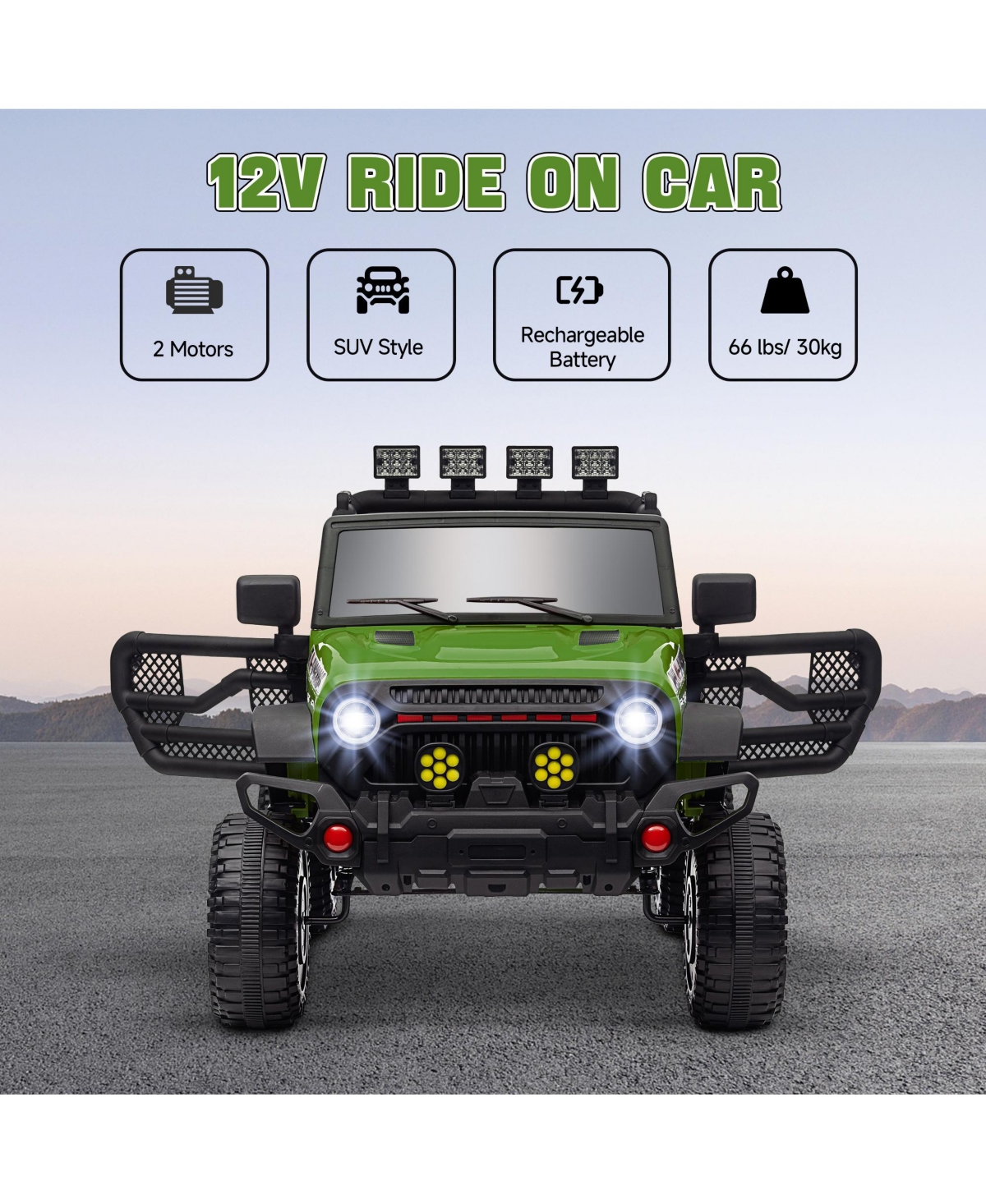 Hongge Kids 12V Electric Ride On Car with Parent Remote Control and Shock Absorbing Wheels for Ages 3 to 6