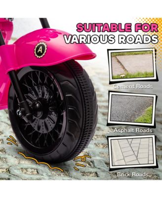 Kids 6V Electric Ride On Motorcycle with Three Wheel Stability Lights Music for Ages 3 to 5