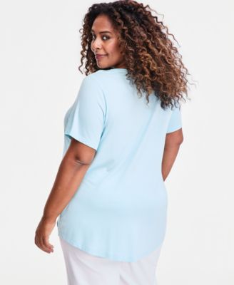 Plus Size Short-Sleeve Top
