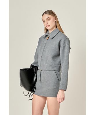 Women's Polo Zip-Up Sweatshirt