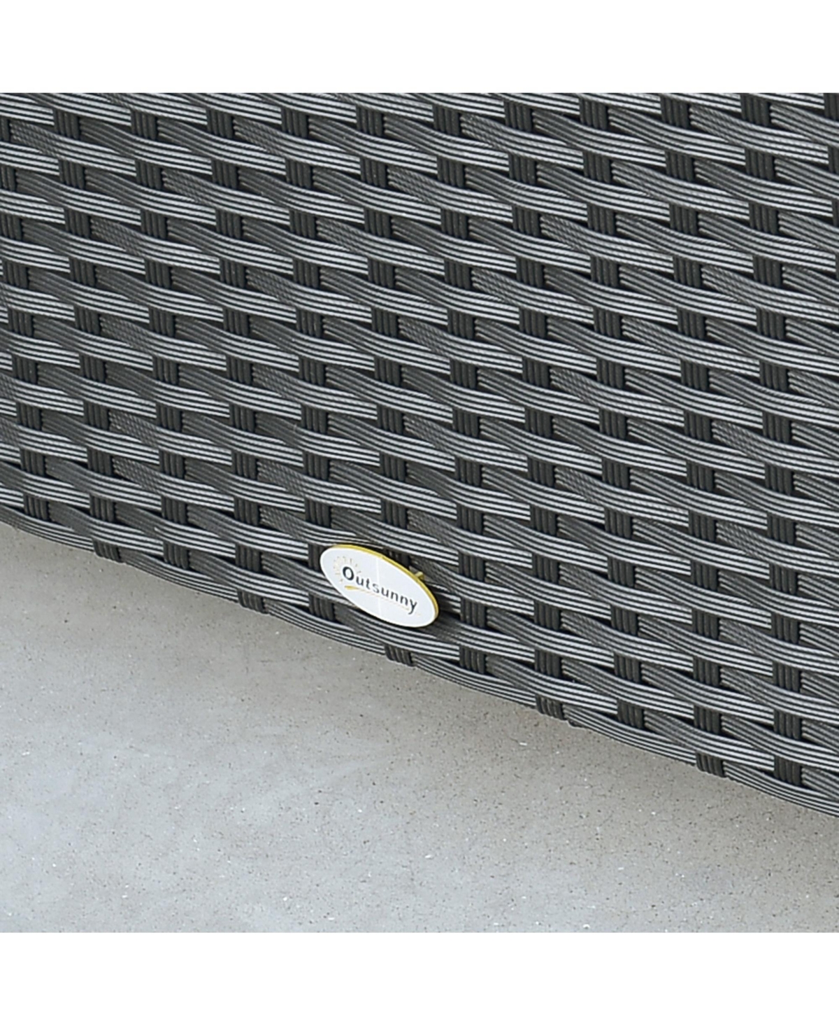 Outsunny Pe Rat Patio Table with Tempe Glass,