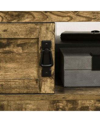 Vintage Rustic Table with Storage for Living Room,