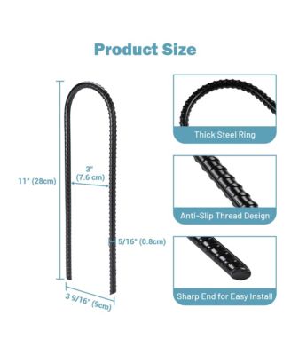 32 Pack Trampoline Stakes Ground Anchors 11" U Shaped Heavy Duty for Outdoor Camping Tent