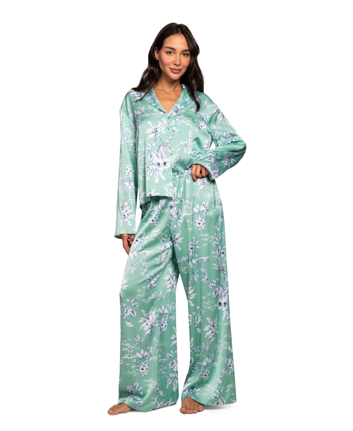 Midnight Bakery Women's Long-Sleeve Sleep Top & Pants, 2-Piece Set