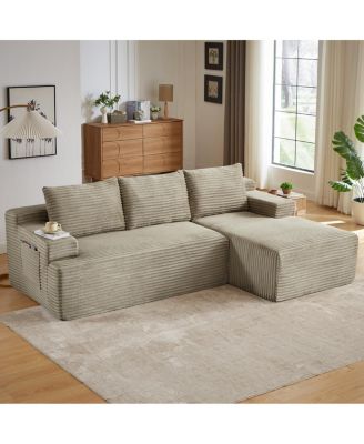 L-Shaped Cloud Sectional Sofa, Camel