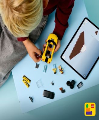 City Yellow Taxi Car Building Toy 60487, 122 Pieces