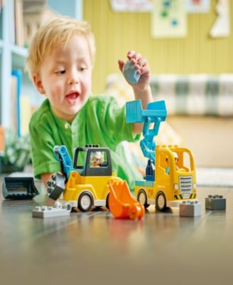 DUPLO Town 3 in 1 Construction Vehicles Building Kit 10475, 22 Pieces