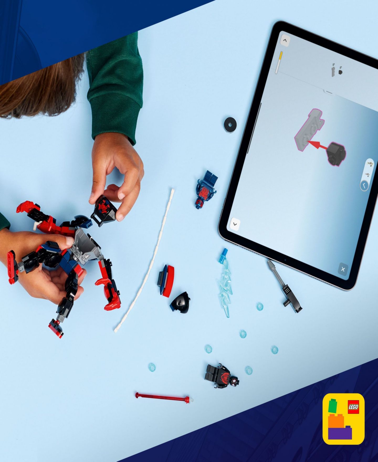 Детские конструкторы LEGO® Marvel Miles Morales Mech vs. Spider-Man 2099 Building Toy 76337, 135 Pieces — фото 6