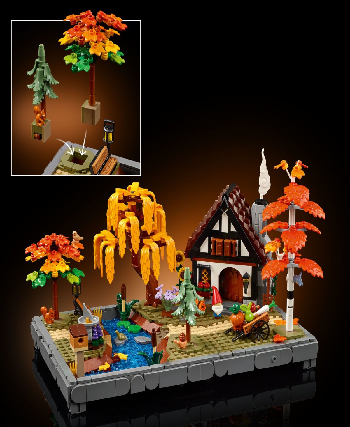 Детские конструкторы LEGO® Icons Autumn Cottage Garden Building Set 11372, 1102 Pieces — фото 7