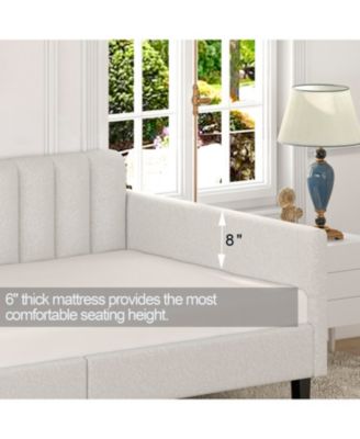 Elena Ivory Tufted Upholstered Twin Daybed