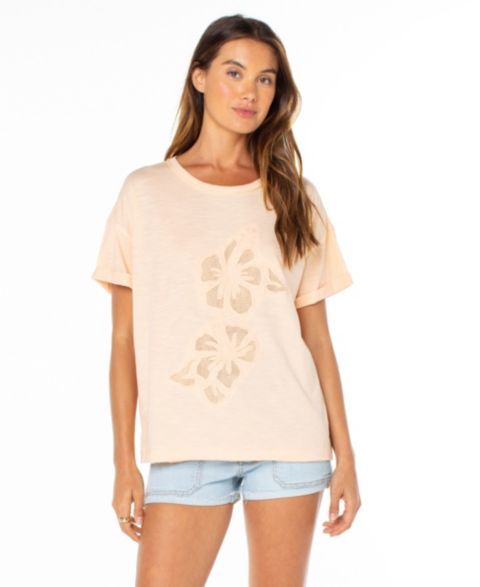 Женская футболка Roxy Sunset Sessions Crew Neck, цвет: Персиковый
