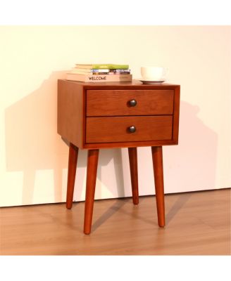 Nightstand with 2-Drawers, Small Side End Table with Storage