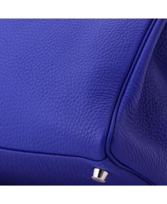 Kelly 32 Handbag Blue Togo with Palladium Hardware