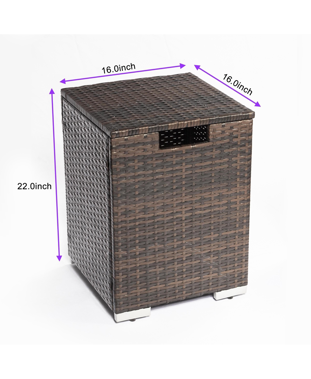 Flynama Outdoor Rectangle Fire Pit Table with Propane Tank Cover