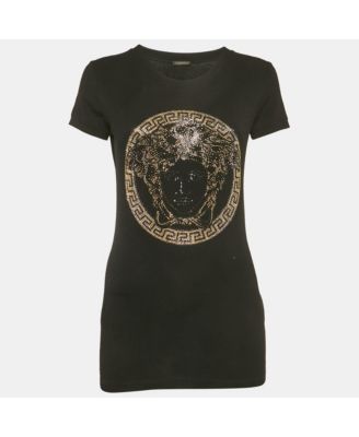 Women's Black Medusa Rhinestone Jersey T-Shirt