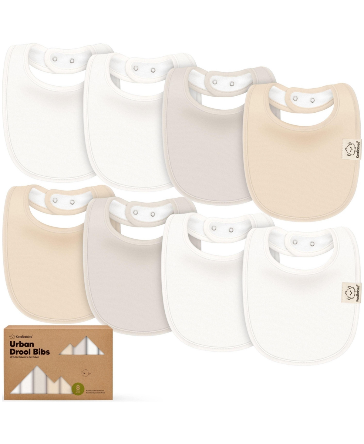 KeaBabies 8pk Baby Bibs for Boy, Baby Drool Bib for Baby Boys and Girls, Infant Teething Bibs