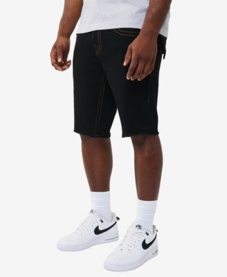 Men's Ricky Straight-Fit Horseshoe Detail Fray Hem Flap Shorts