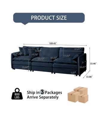 Oversized Deep Seat Sectional Sofa, Modern Chenille Cloud Couch