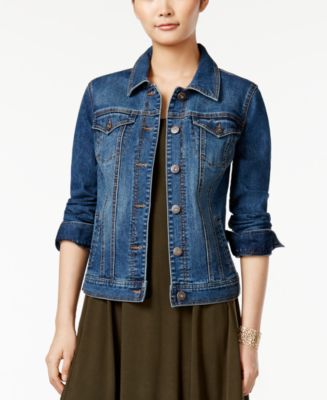 Style & Co. Mosaic Wash Denim Jacket, Only at Macy's - Women - Macy's
