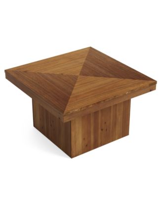 Solid Wood Coffee Table for Living Room, 35.43" Mid Century Modern Square Center Cocktail Table, Farmhouse Accent Tea Cocktail