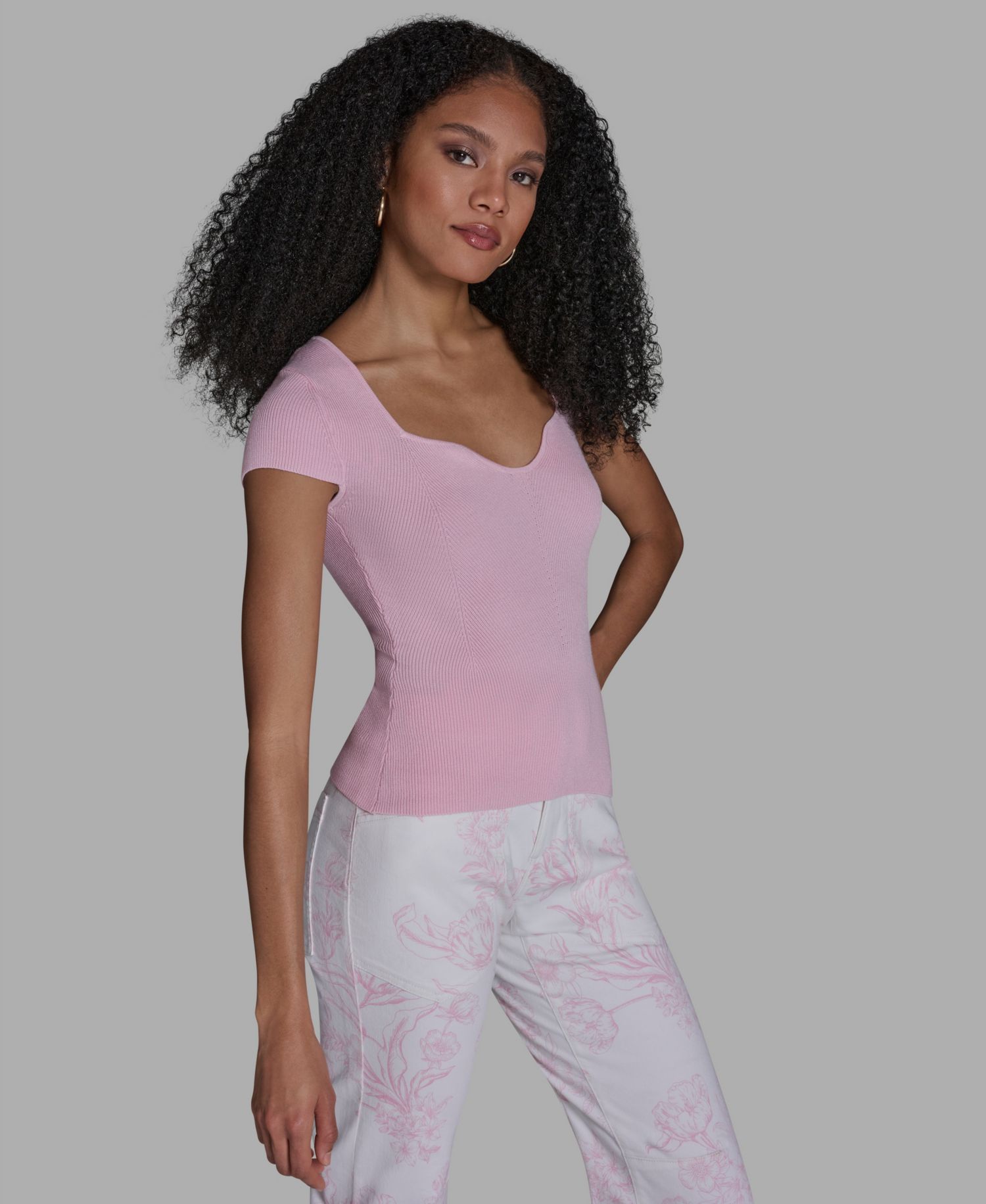 Women's Sweetheart Neck Slim Fit Top