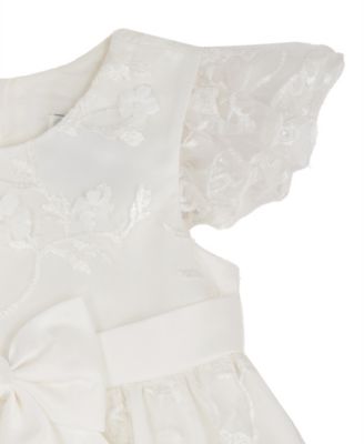 Baby Girls' Check Peter Pan Collar Flutter Sleeve Dress and Panty, 2-Piece Set