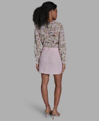 Women's Zipper & Hook-Eye Closure Textured Mini Skirt