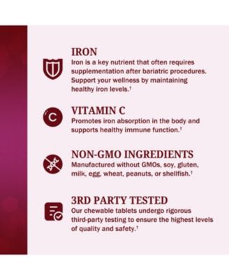  Bariatric Iron + Vitamin C 30 Day Meltable Tablets, 60ct