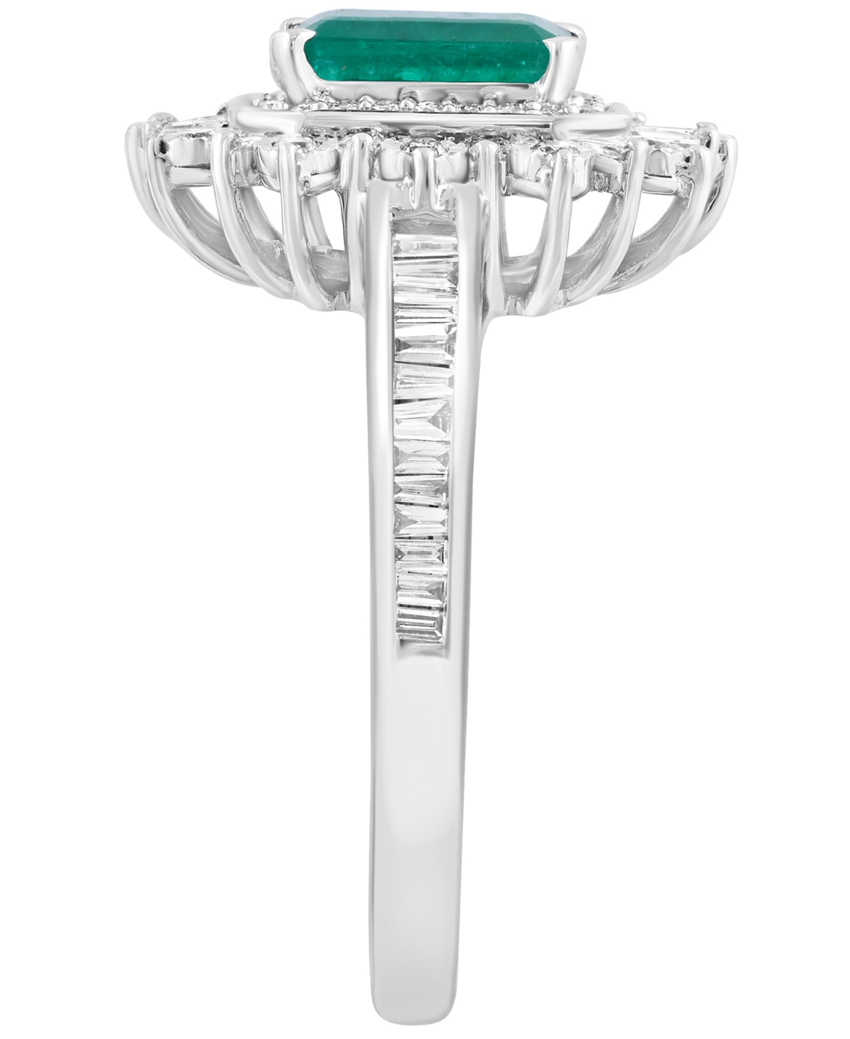 Effy Collection Emerald (7/8 ct. t.w.) & Diamond (1/2 Ring 14k White Gold (Also Available Yellow Gold)