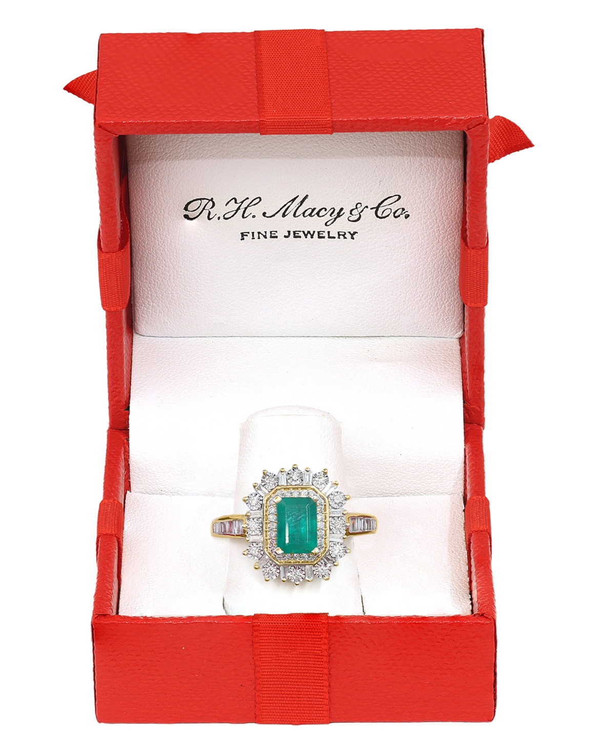Effy Collection Emerald (7/8 ct. t.w.) & Diamond (1/2 Ring 14k White Gold (Also Available Yellow Gold)