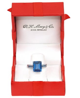 London Blue Topaz (4-1/3 ct. t.w.) & Diamond (1/4 ct. t.w.) Ring in 14k White Gold (Also Available in 14k Yellow Gold)