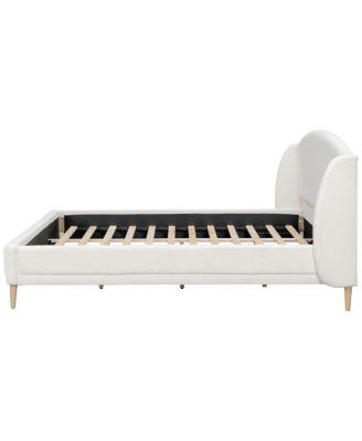 California King Boucle Upholstered Bed Frame