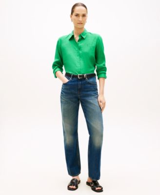 Women's Linen Button-Up Shirt