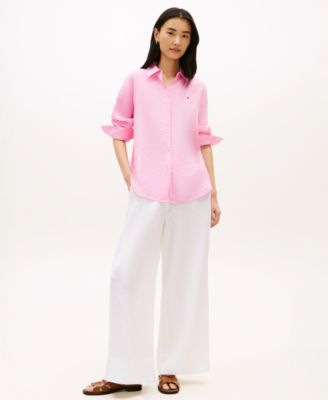 Women's Linen Button-Up Shirt