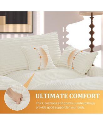 Seven-piece sofa set with console, coffee table & 6 pillows