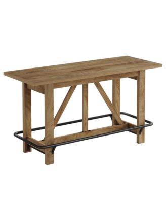 63" Bar Table, Long Counter Height Pub Dining Table with Footrest, Home Bar Furniture for Bar, Kitchen & Dining Room, Living Room