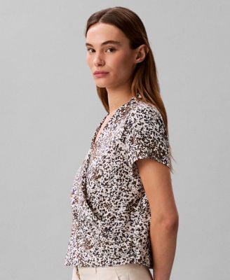 Women's Printed Wrap Top