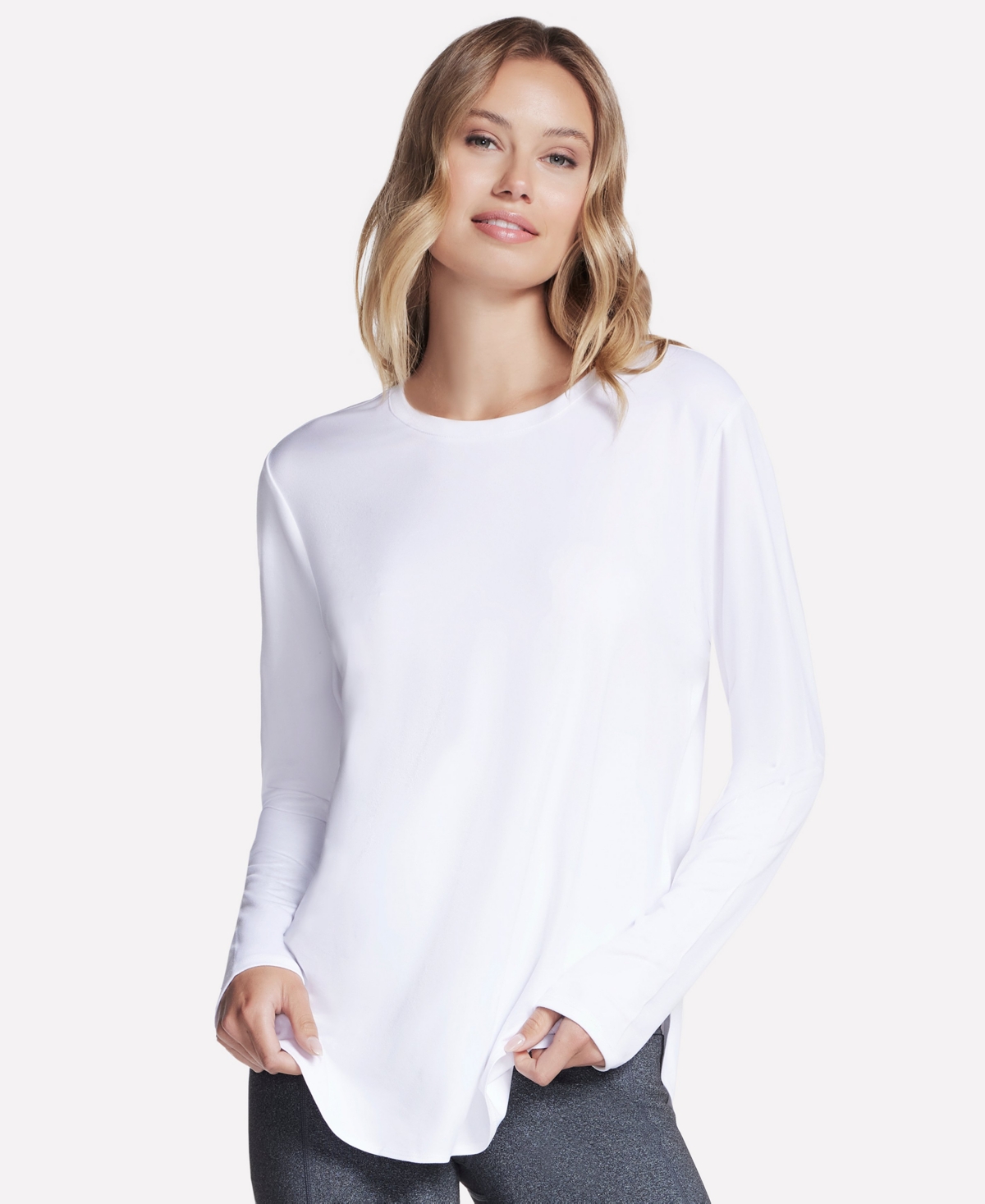 Skechers Women's Godri Swift Long-sleeve Tunic Top In Bright White