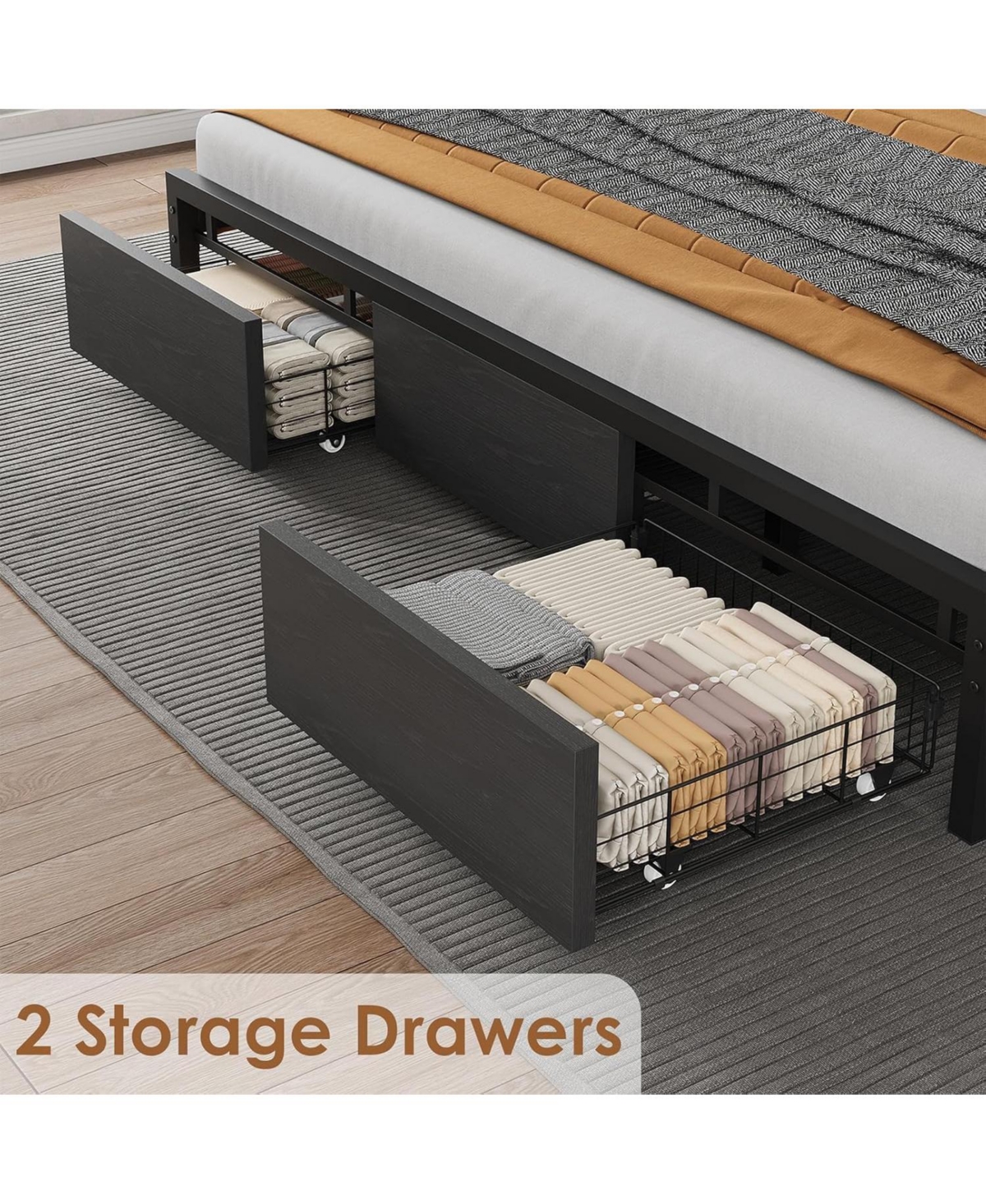 gaomon Upholstered Platform Bed Frame with Tall Headboard