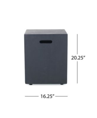 50000 BTU Outdoor Propane Fire Pit Dark Grey with Tank Holder Lightweight Concrete Modern Design