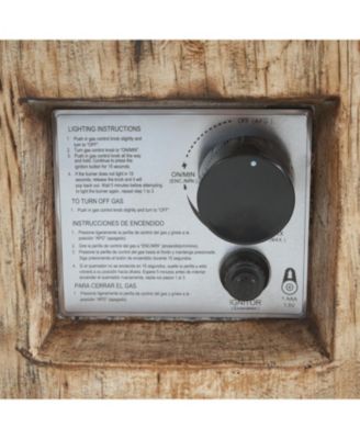 30000 BTU Patio MGO Propane Fire Pit Wood Pattern Brown Round Design Adjustable Flame No Assembly