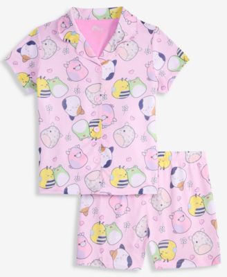 Girls' 6-12 Button-Down Short Pajamas, 2-Piece Set  