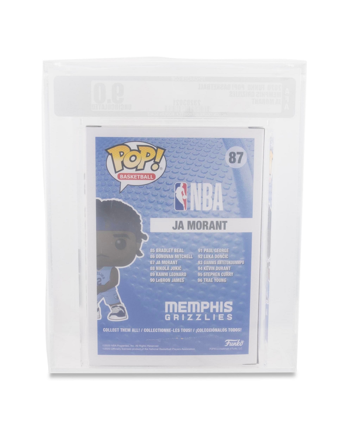 Funko Nba Memphis Grizzlies Funko Pop | Ja Morant (Alternate) | Rated Afa 9